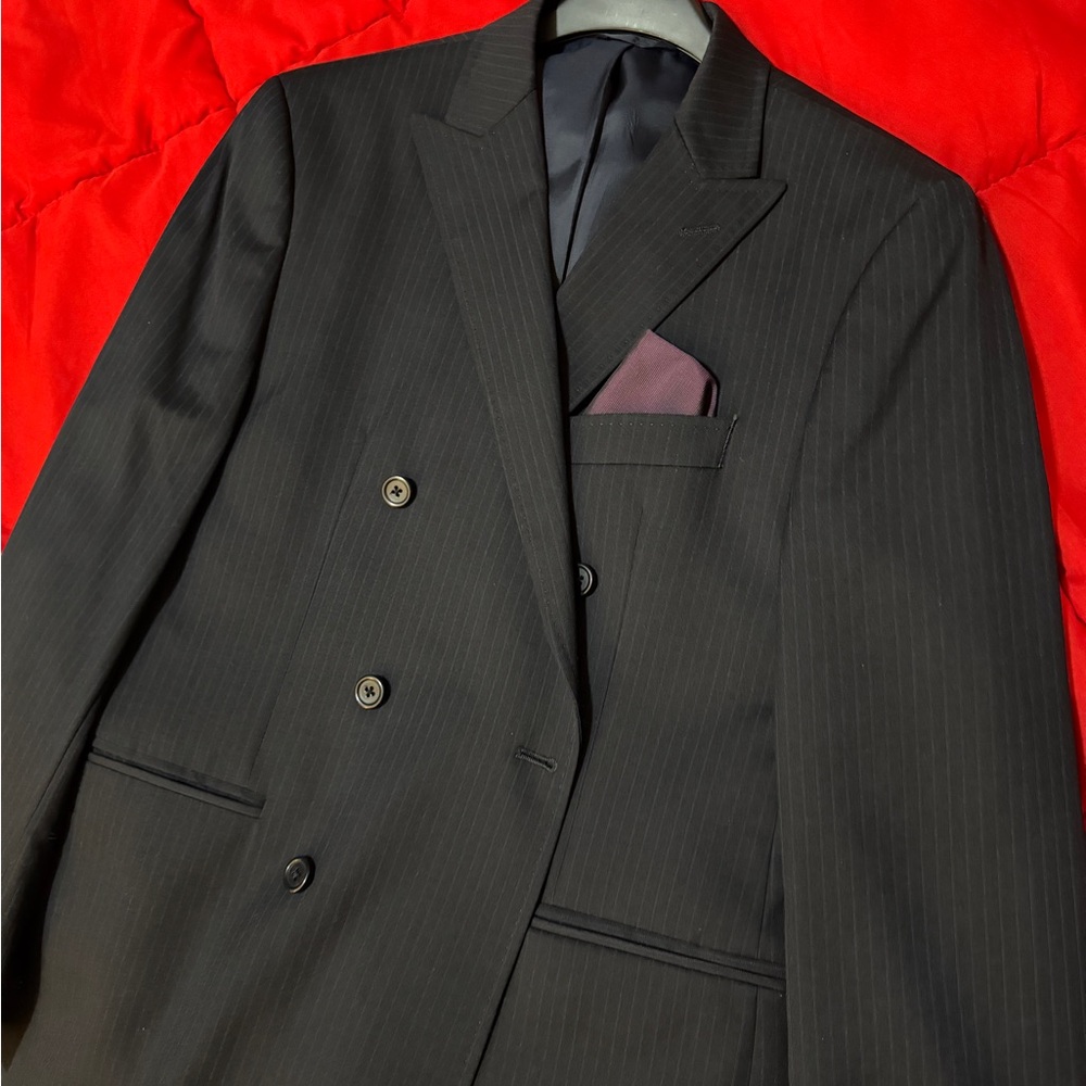 Michael Kors Black Wool Pinstripe Blazer - Picture 8 of 9